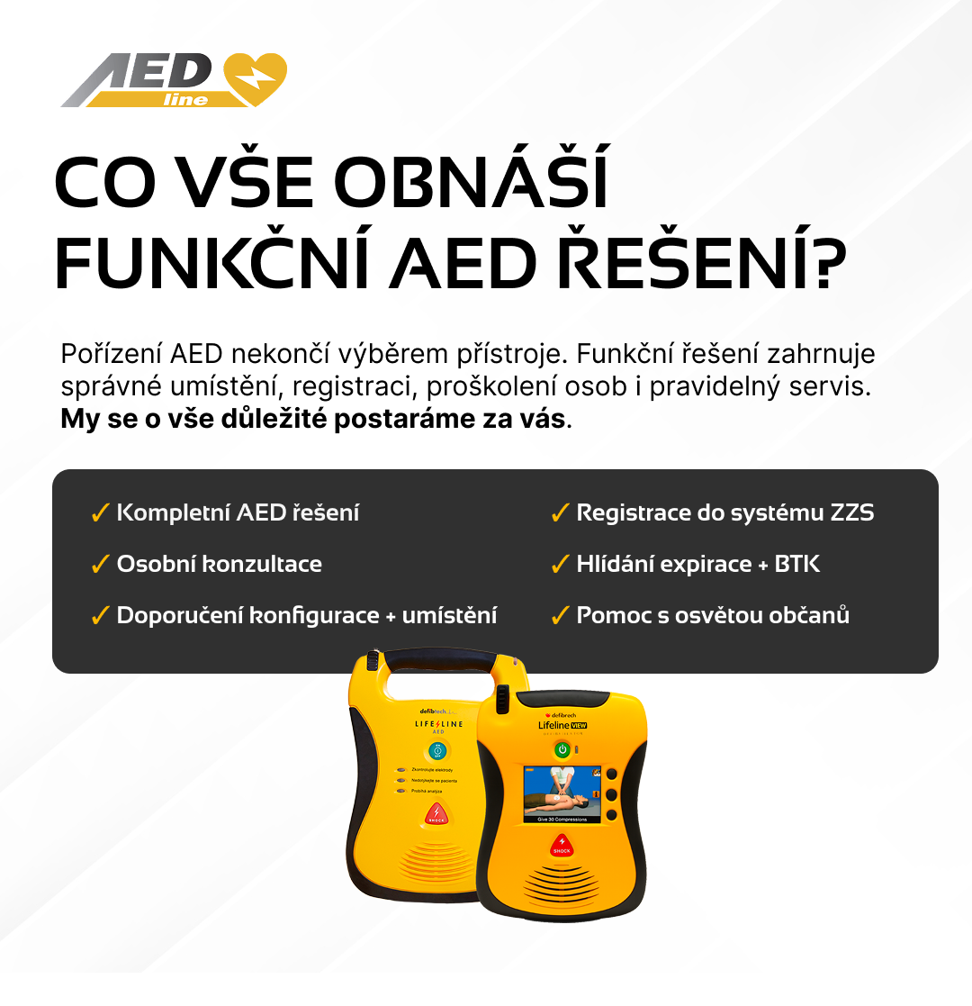 Pořízení AED nekončí výběrem přístroje.