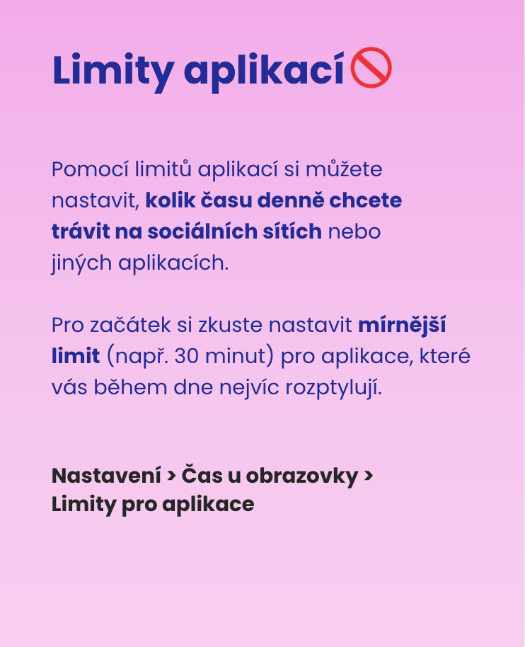 Limity aplikací — intro